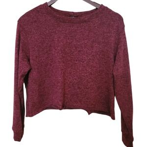 Agnes & Dora Cropped Maroon Sweater  Size XS